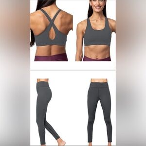 💥NWT Whisper Activewear Aeiral Bra & Rebecca Legging Bundle Grey Size Small